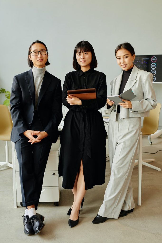 Portrait of Asian Business Team Full Length